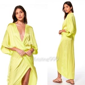 Young Fabulous & Broke Siren Twist Maxi Dress in Margarita Yellow NWT